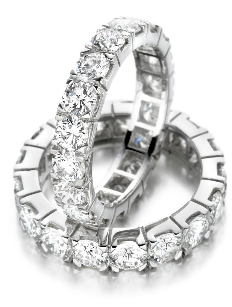 image of 2 silver diamond rings