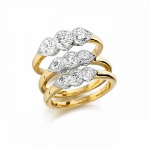 image of 3 gold diamond rings