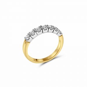 image of a silver and gold diamond ring