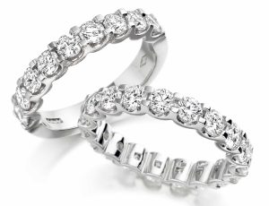 image of 2 silver diamond rings